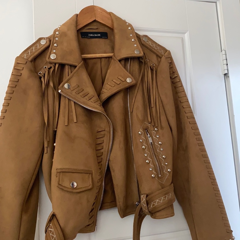 Suede Western-style motorcycle jacket